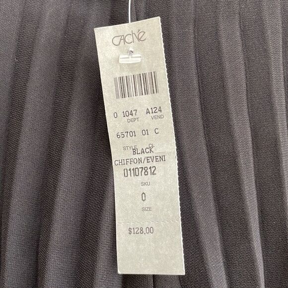 NEW WITH TAGS CACHE ACCORDION PLEATED WIDE LEG EVENING PANTS IN BLACK - Picture 7 of 9